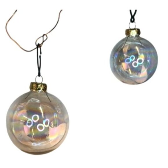 Holiday Crystal Glass Christmas Tree Ornaments Set 23 Pc 3 Sizes Gold Caps Vinta - Picture 8 of 12